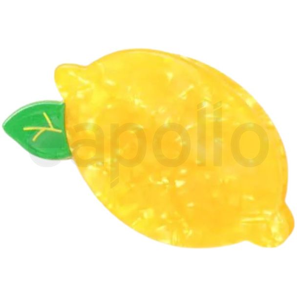 Yellow Pearlescent Lemon Shaped Hair Clamp - 7cm