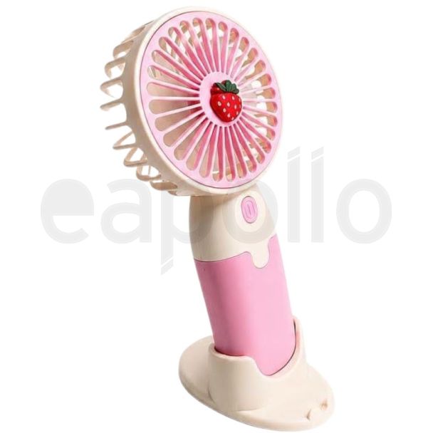 Portable USB Rechargeable Handheld & Desktop Mini Fan - Assorted Colours & Designs - 15.5cm