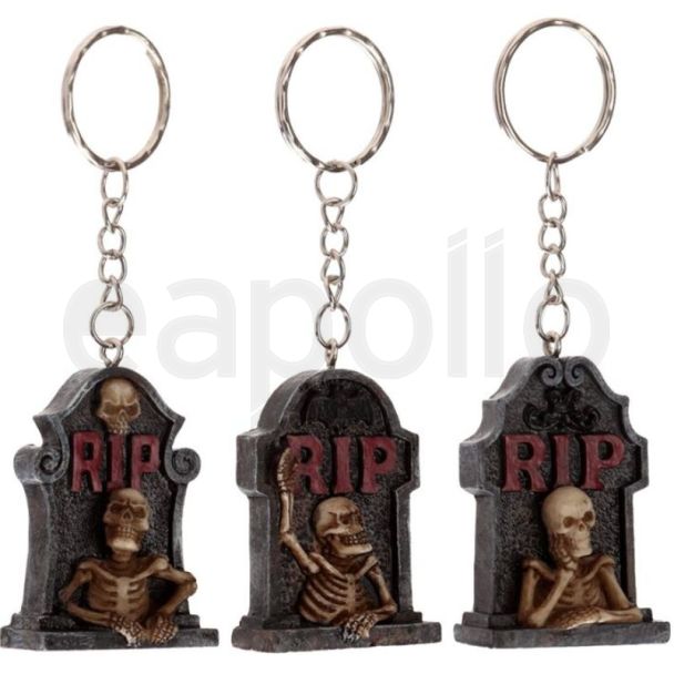 Wholesale RIP Skeleton Tombstone Keyring