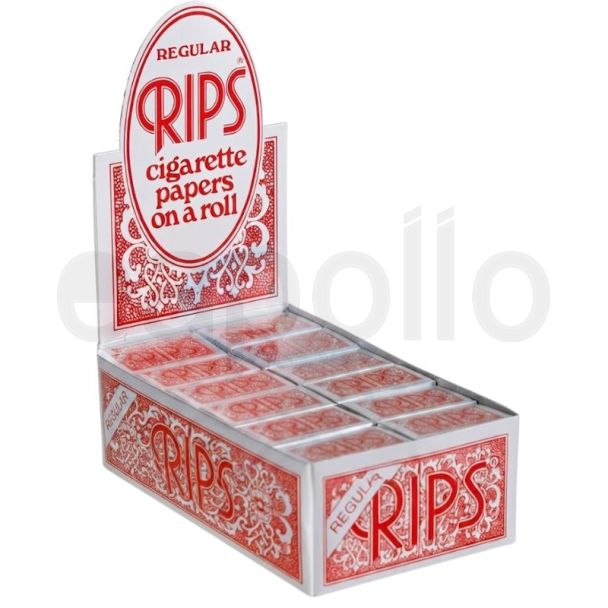 Rips 24 Regular Rolling Paper Rolls - Red - 7m