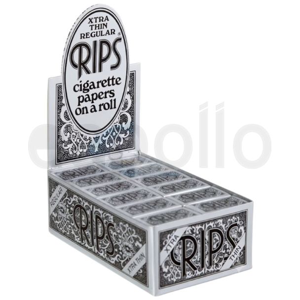 Rips 24 Xtra Thin Regular Rolling Paper Rolls - Black - 5m
