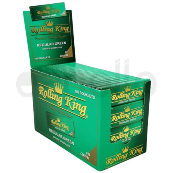 Rolling King - King Size Premium Rolling Papers -  Regular Green
