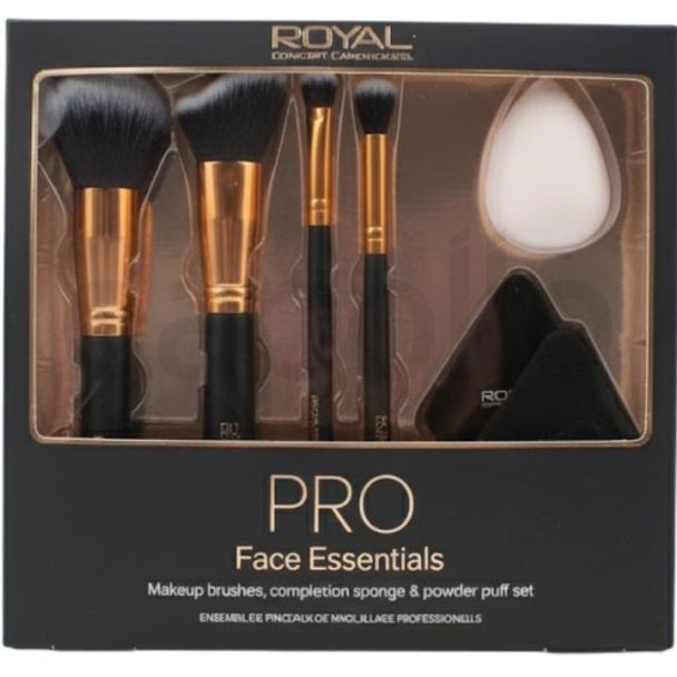 Royal Cosmetics Pro Face Essentials Makeup Brush & Sponge Set 