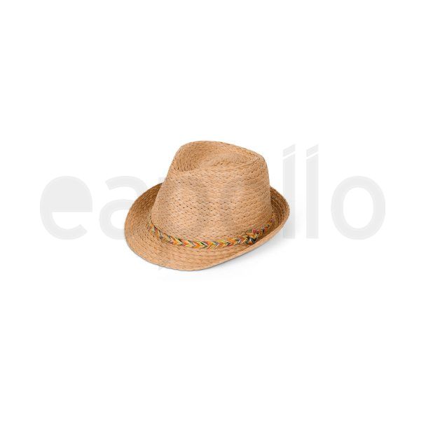 Ladies Straw Trilby With Colourful Plait Band - Assorted Colour & Sizes 