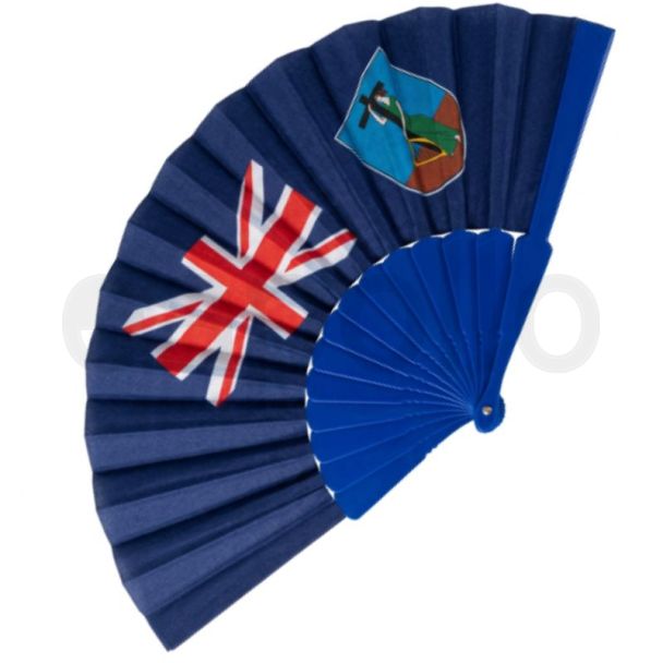 Montserrat Flag Carnival Folding Hand Fan - 23cm