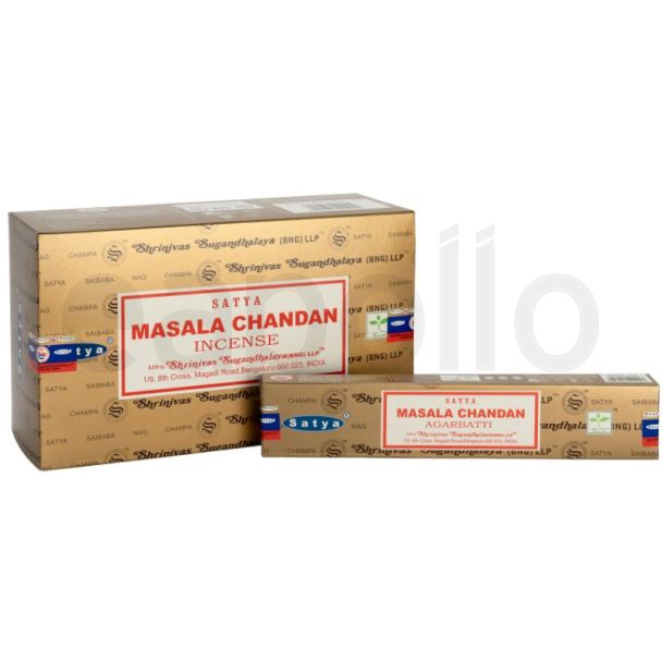 Satya Incense Sticks  –  Masala Chandan Pack of 12 (15g Each)
