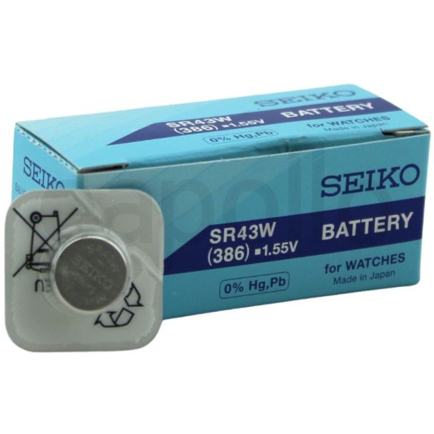 Seiko 386 Silver Oxide Watch Battery - 1.55v