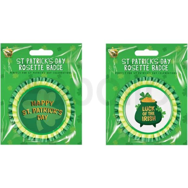 St. Patrick’s Day Rosette Badges – Assorted