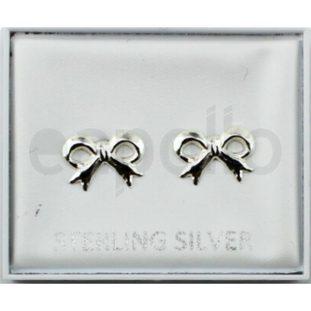 Sterling Silver Bow Design Studs