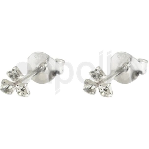 Sterling Silver Three Stone Cluster Ear Studs