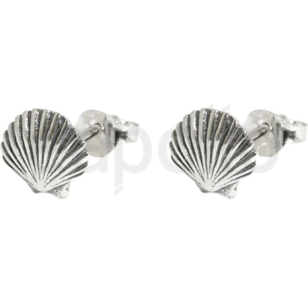 Sterling Silver Shell Ear Studs (9mm x 8mm)