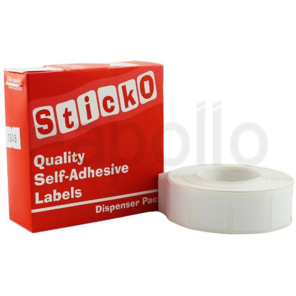 Sticko White Adhesive Labels - Square (18x18mm)