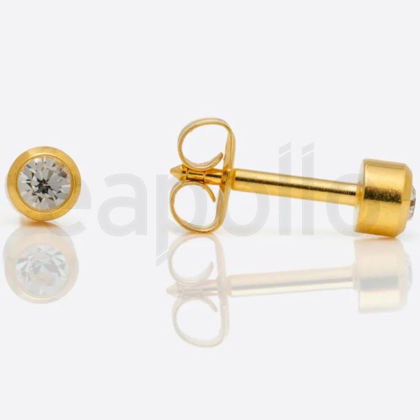 Studex Regular April Gold Plated Bezel Studs - DCNR204Y