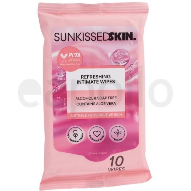Sunkissed Skin Refreshing Intimate Wipes - 10 Wipes