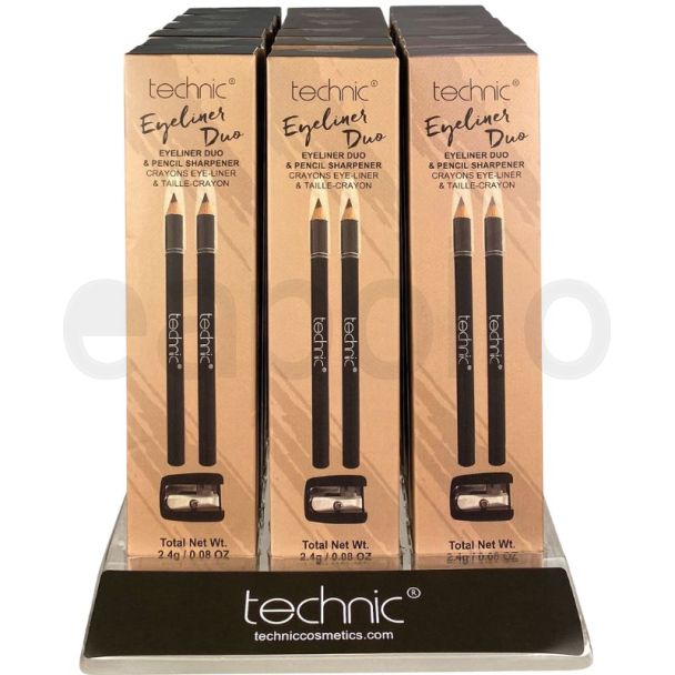 Technic Duo Eyeliner Duo - Assorted (2x Eyeliner pencil & Sharpener)