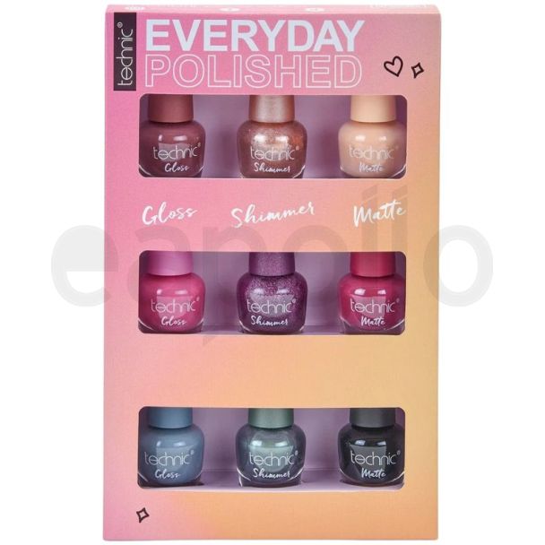 Technic Everyday Polished Party Nail Polish Gift Set (Gloss , Shimmer & Matte)