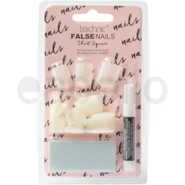 Technic False Nails With Glue & Nail File – Short Square