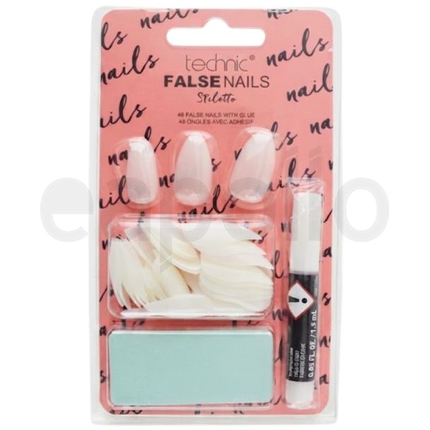 Technic False Nails With Glue & Nail File – Stiletto