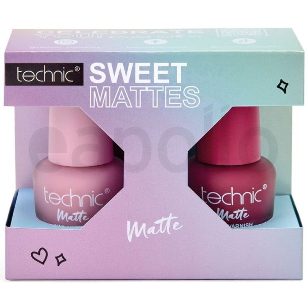 Technic Sweet Mattes Nail Duo Gift Set  (Bubble & Sangria)