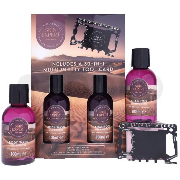 The Kind Edit Co. 30-in-1 Multi-Utility Tool Card & Body Wash Gift Set