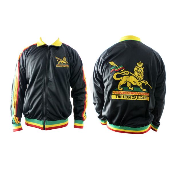 "The Lion Of Judah" Rasta Themed Jacket - Black (L)
