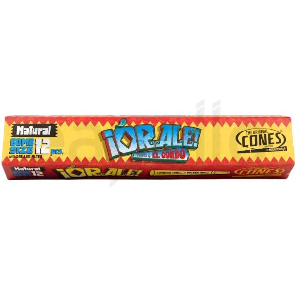 The Original Cones Bomb Size Natural Pre-Rolled Cones - Orale Red (12pcs)