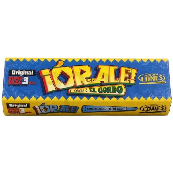 The Original Cones Bomb Size Original Pre-Rolled Cones - Orale Blue (3pcs)