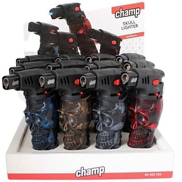 Wholesale PROF Skull Lighter Jetflame - Assorted Colours