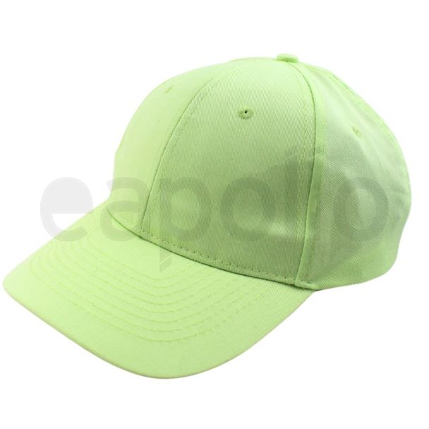 Adults 6 Panel Adjustable Metal Buckle Baseball Cap - Lime 
