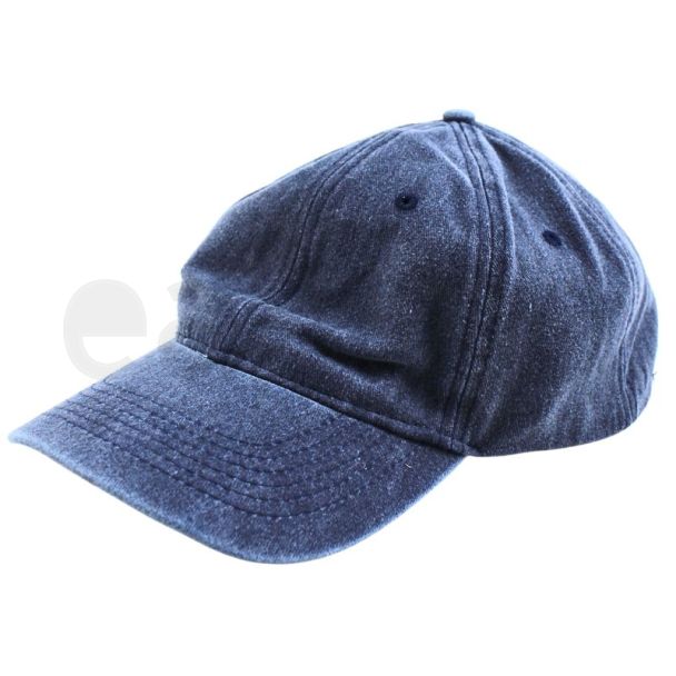 Adults Stonewashed 6 Panel Adjustable Metal Buckle Baseball Cap - Denim Blue