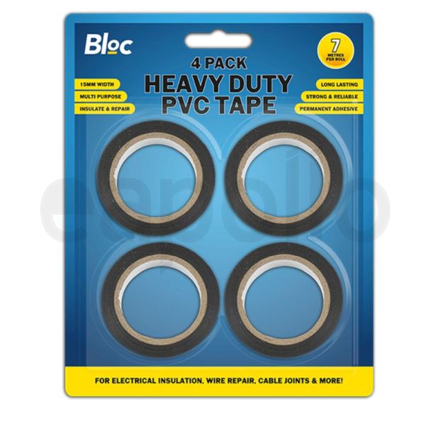 Heavy Duty PVC Tape - 15mm x 7m ( Pack of 4)