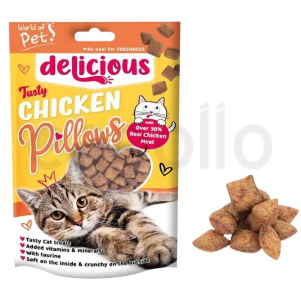 World of Pets - Cat Treats - Tasty Chicken Pillows 