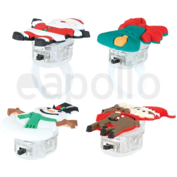 Lighted Christmas Rings (Box of 25) — Assorted