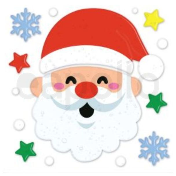 Santa Claus Gel Window Decoration with Festive Scene – (20x25cm)