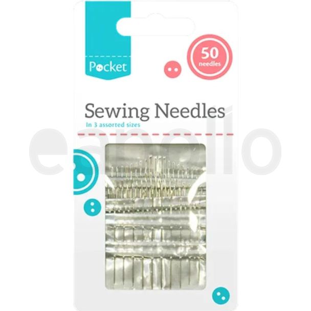 Sewing Needles - 50 Pack (Assorted Size)
