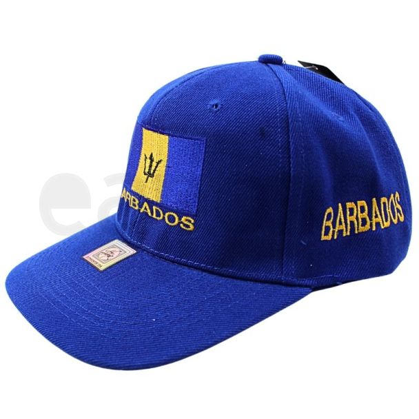 6 Panel Embroidered Baseball Cap Barbados - Blue