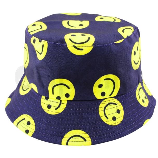 Adults Bucket Hat - Smiling Emoji Design