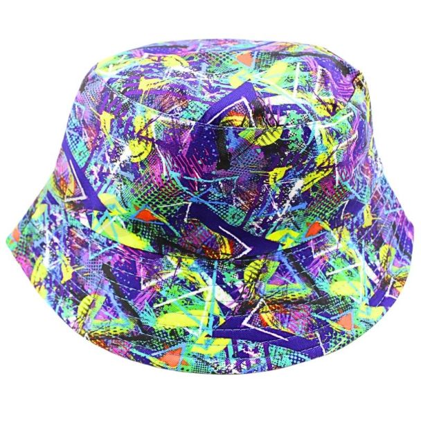 Adults Reversible Bucket Hat - Multi-Writing Design 