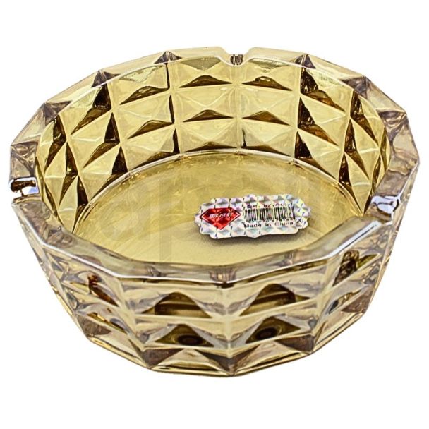 Wholesale BX Electroplated Round Gold Glass Ashtray - 15.5cm