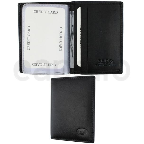 Wholesale Florentino Bifold Genuine Leather Credit Card Holder - Black
