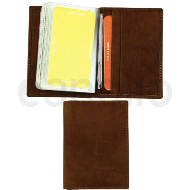 Wholesale Florentino Bifold Genuine Leather Credit Card Holder - Tan