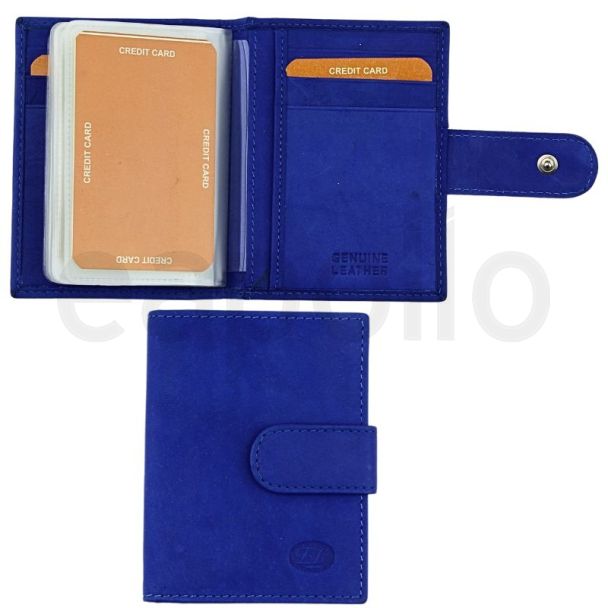 Wholesale Florentino Genuine Leather Credit Card Holder - Blue