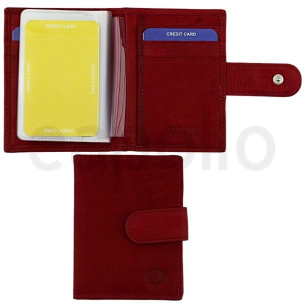 Wholesale Florentino Genuine Leather Credit Card Holder - Red