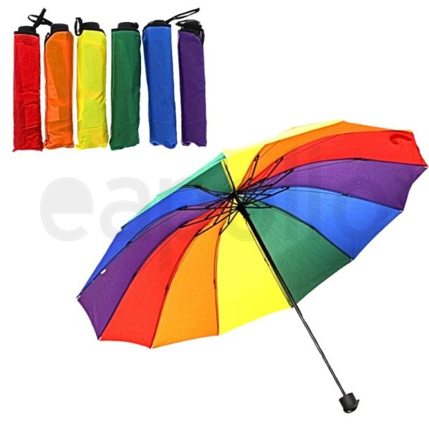 Wholesale Foldable Compact Rainbow Umbrella 