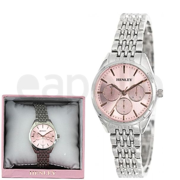Wholesale Ladies Henley Dress Sports Bracelet Watch - Silver/Pink
