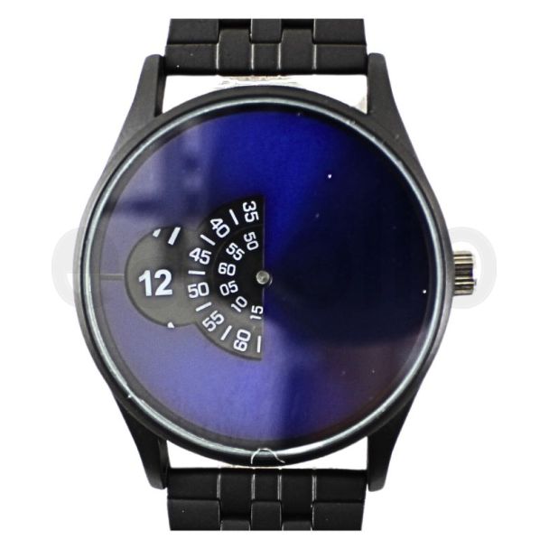 Wholesale Men's Softech Round Metal Bracelet Watch - Black/Blue