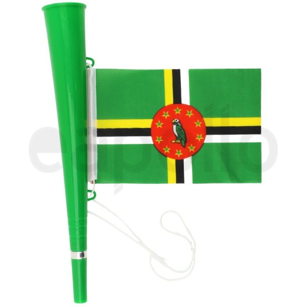 Woofer Horns With Dominica Flag & String (36cm)