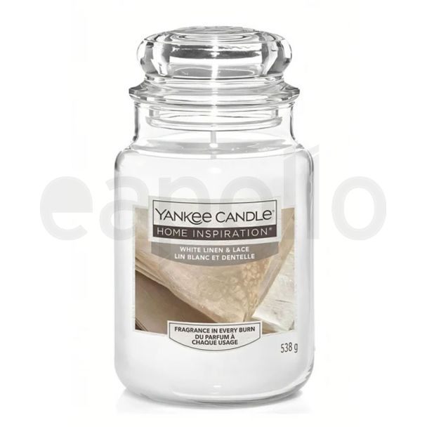 Yankee White Linen & Lace Scented Jar Candle - 538g