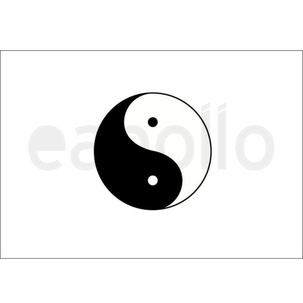 Yin Yang (White) Flag - 5ft x 3ft