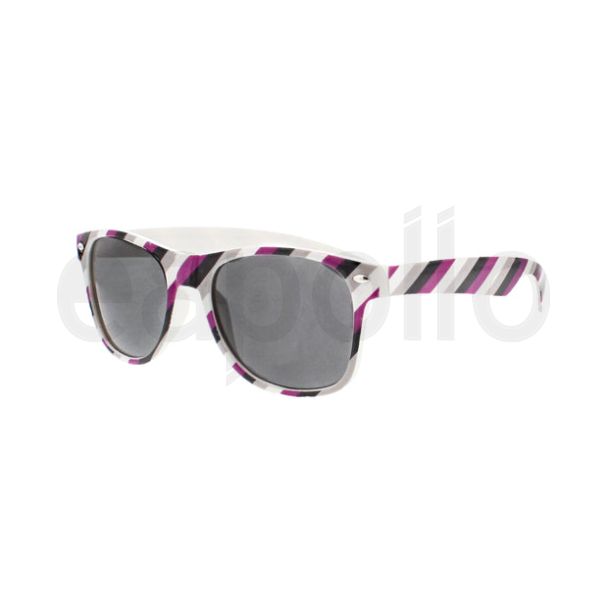 Asexual Coloured Striped Sunglasses